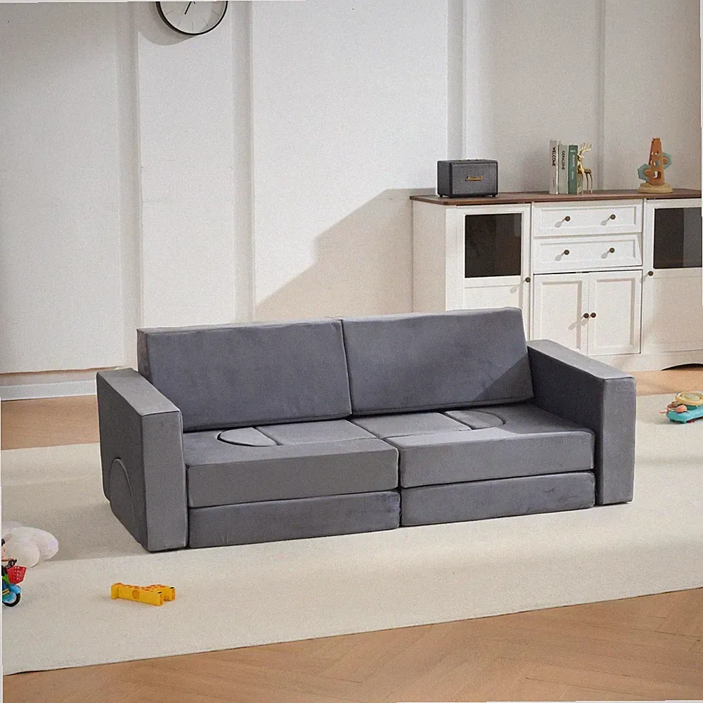 14 PCS Modular Kids Play Couch, Child Sectional Sofa, Soft Building Blocks