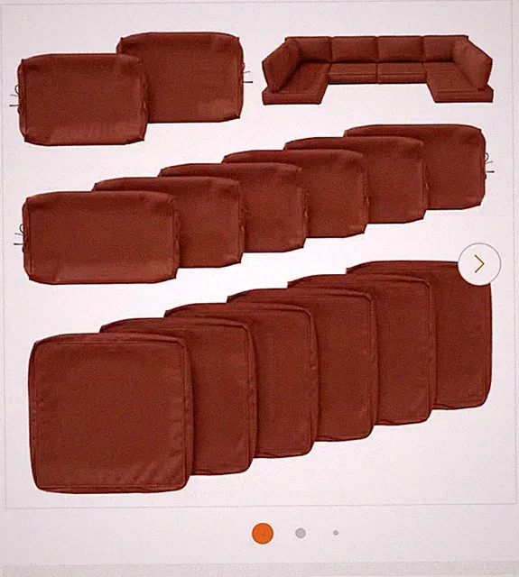 14 Pcs Outdoor Patio Cushion Covers, Replaceable Waterproof Furniture Terra Red