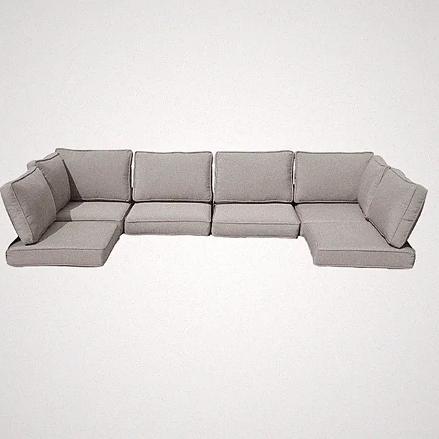 14 PCs Outdoor Patio Furniture Chair Cushions Set Replacement Gray Sofa Cushions