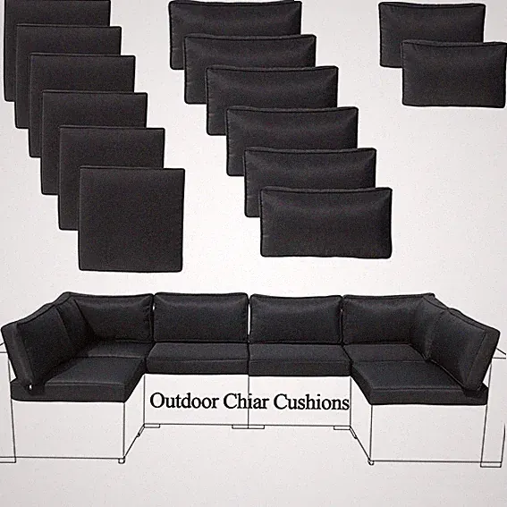14 PCs Outdoor Patio Furniture Chair Cushions Set Replacement Sofa Insert