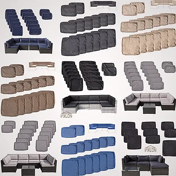 14 PCs Patio Furniture Chair Cushion Cover Set Replacement Outdoor Sofa Covers
