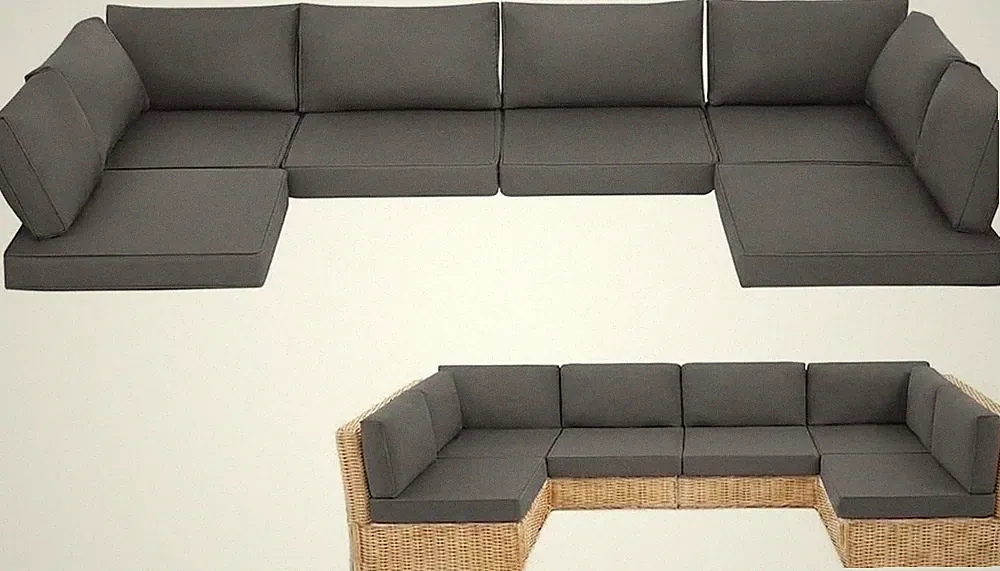 14 Pcs Replacement Cushions for Outdoor Patio Furniture Sectional Sofa Set Deep