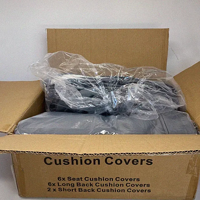 14-Piece Dark Gray Rattan Sectional Sofa Cushion Covers Set
