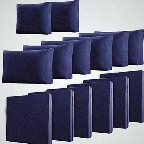 14-Piece Olefin Outdoor Cushion Covers - 25.6" × 25.6" （14PCS） Navy Blue