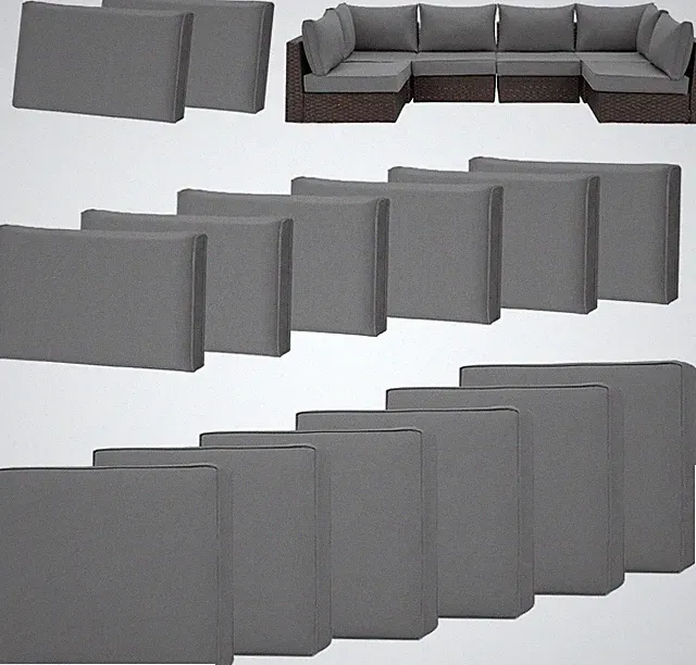 14-Piece Outdoor Cushion Covers Set for Patio Furniture, Reversible Double-Sided