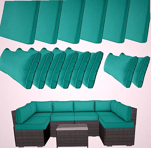 14 Piece Outdoor Patio Cushion Covers Replacement, Waterproof Outdoor Furniture