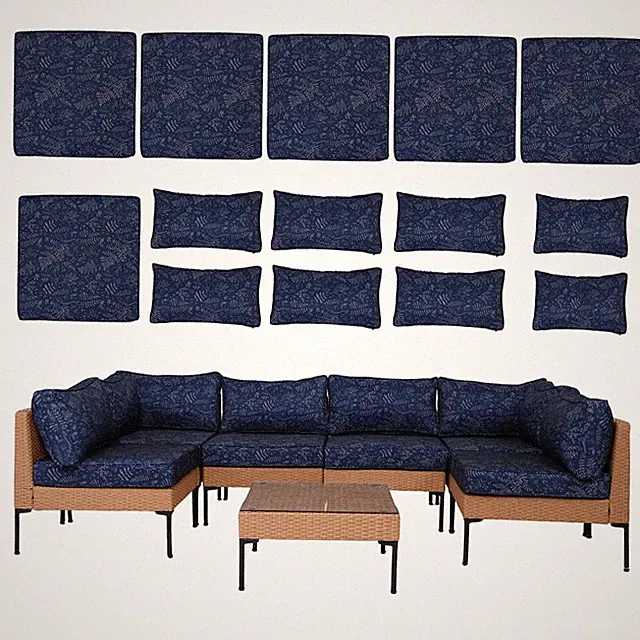 14 Piece Outdoor Patio Cushion Covers Waterproof with Zipper for 6-Seater Sec...