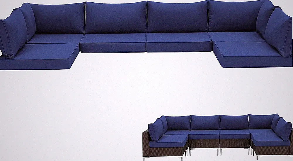 14-Piece Outdoor Patio Cushions 25.4x25.4 Deep Seat Replacement Water Resistant