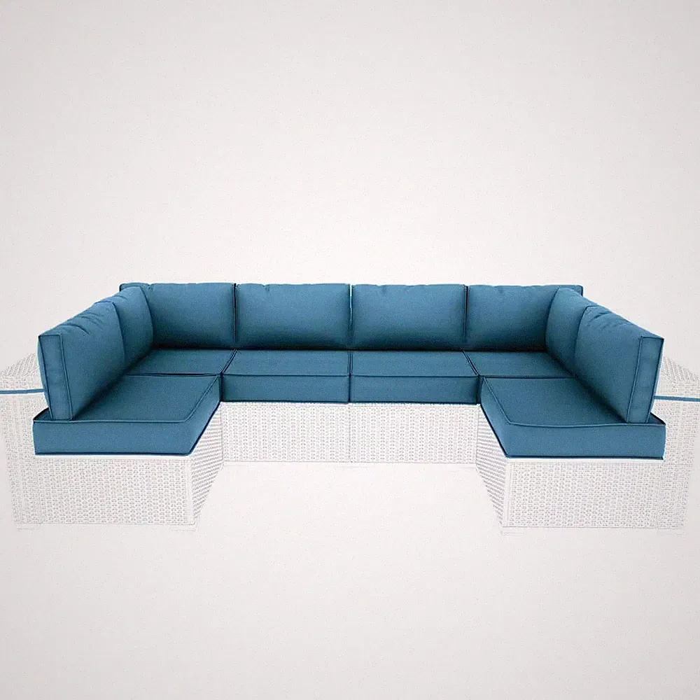 14-Piece Outdoor Sectional Cushion Replacement Set, 26 X 26 X 5 In. Deep Seat Pa