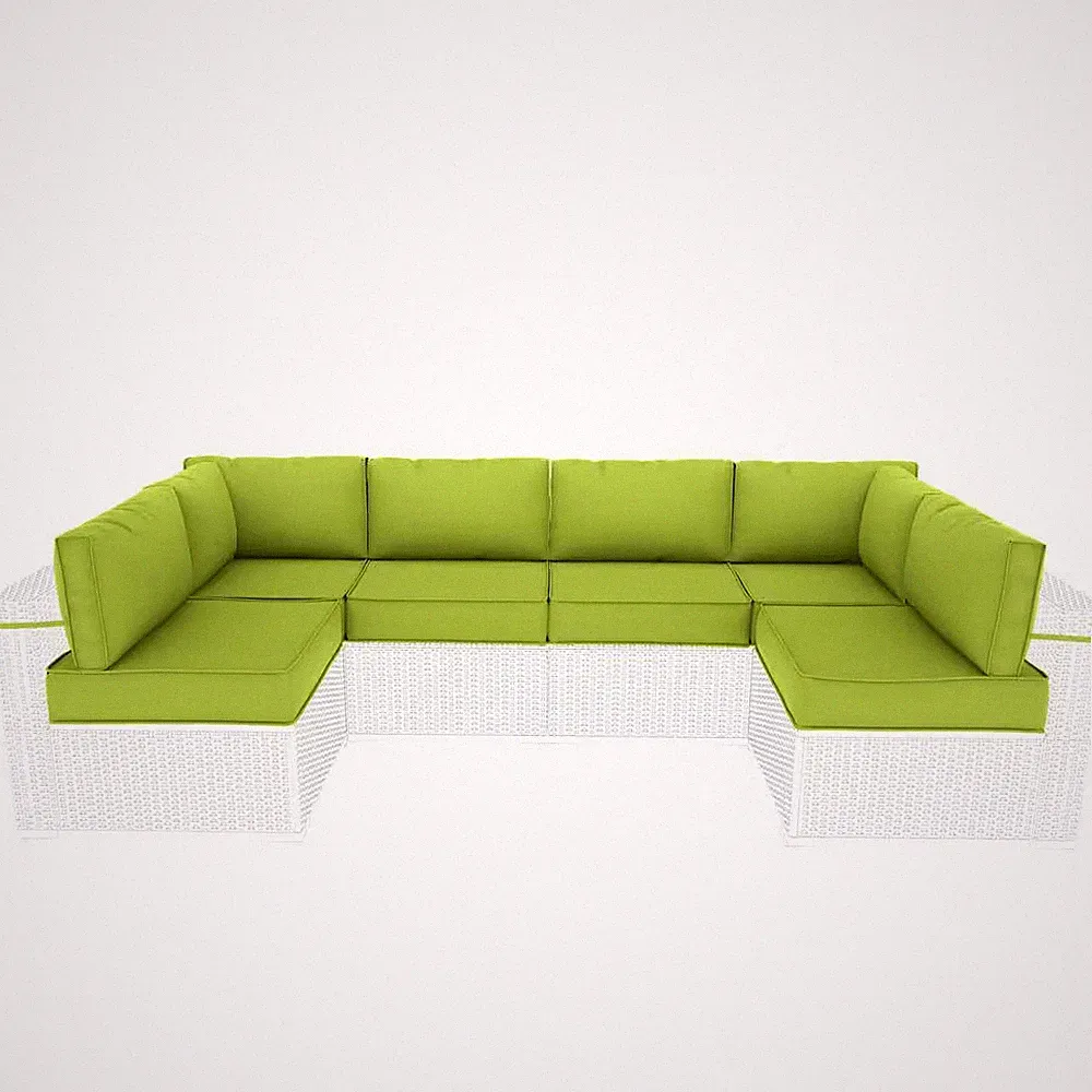 14-Piece Outdoor Sectional Cushion Replacement Set, 26 X 26 X 5 In. Deep Seat Pa
