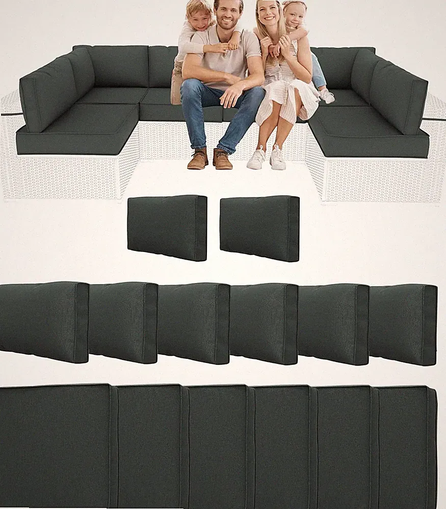14 Piece Outdoor Sectional Cushions, Water-Resistant Outdoor Sofa Cushions Repla
