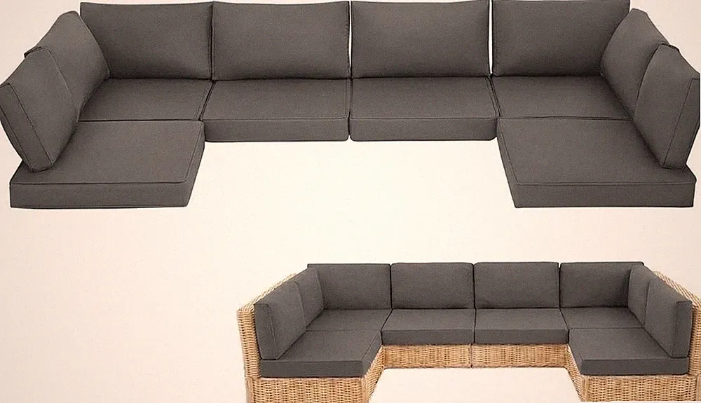 8 seat outdoor sectional patio cushions replacement covers set