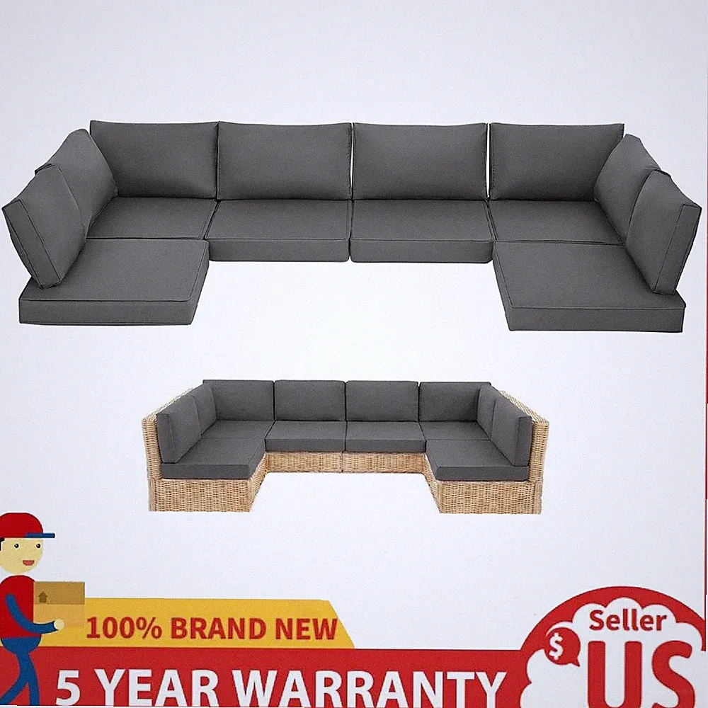 14-Piece Patio Furniture Cushions Set, Replacement Cushions for 6-Seat Sectional