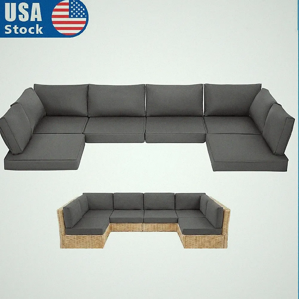 14-Piece Patio Furniture Cushions Set, Replacement Cushions for 6-Seat Sectional