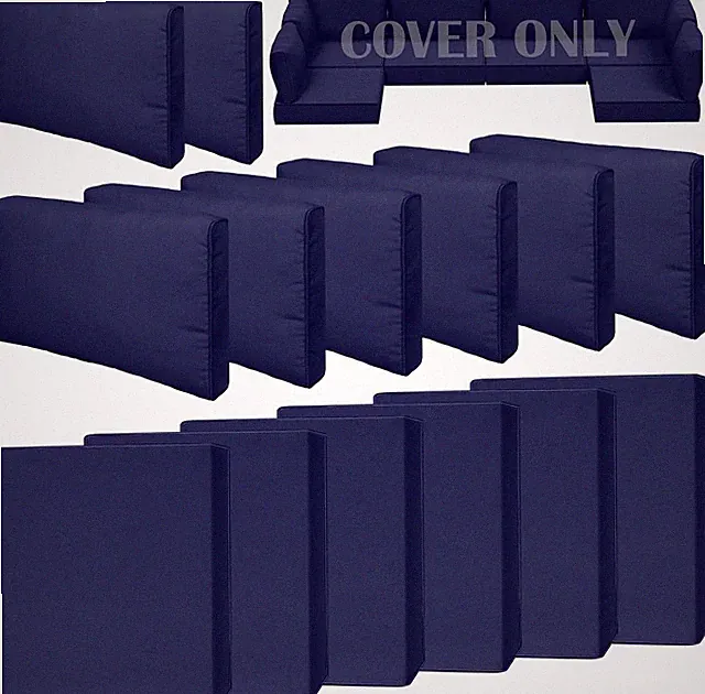 14-Piece Waterproof Patio Cushion Covers for 6-Seat Wicker Sectional Set