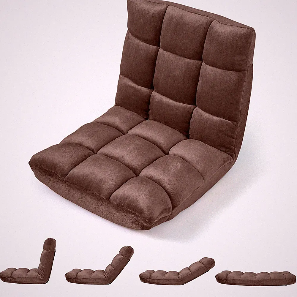 14-Position Adjustable Gaming Sofa w/Soft Flannel Fabric Cover for Reading
