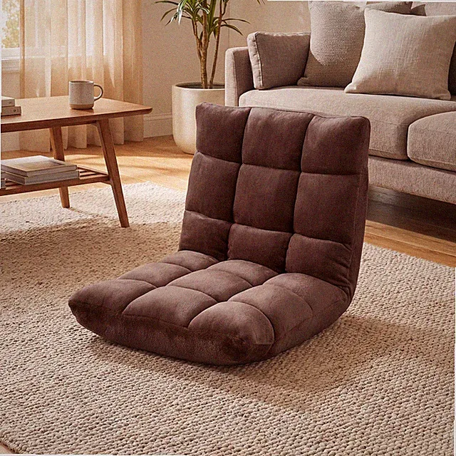 14-Position Adjustable Gaming Sofa with Soft Flannel Fabric Cover for Reading