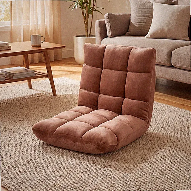 14-Position Adjustable Gaming Sofa with Soft Flannel Fabric Cover for Reading