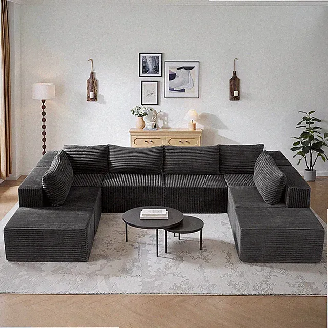 140.9" W X 99.2" D Modular Sectional Sofa Couch, Oversized U-Shaped Couches with