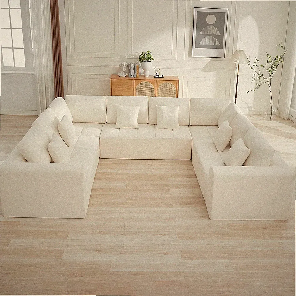 140''Modular Sectional Couches for Living Room, Cloud Boneless Compressed Sectio