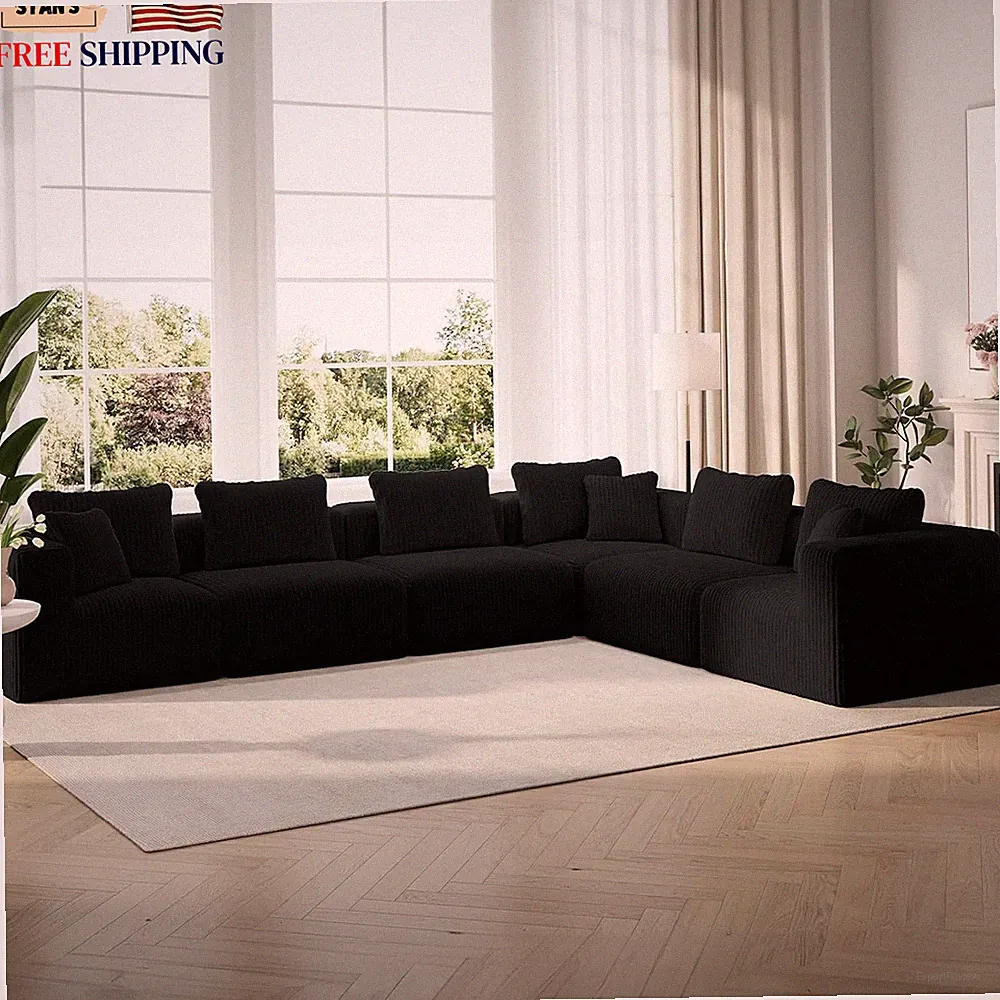 141" Modular Sectional Sofa L Shape Plush Sectional Couch Modern Cloud Design...