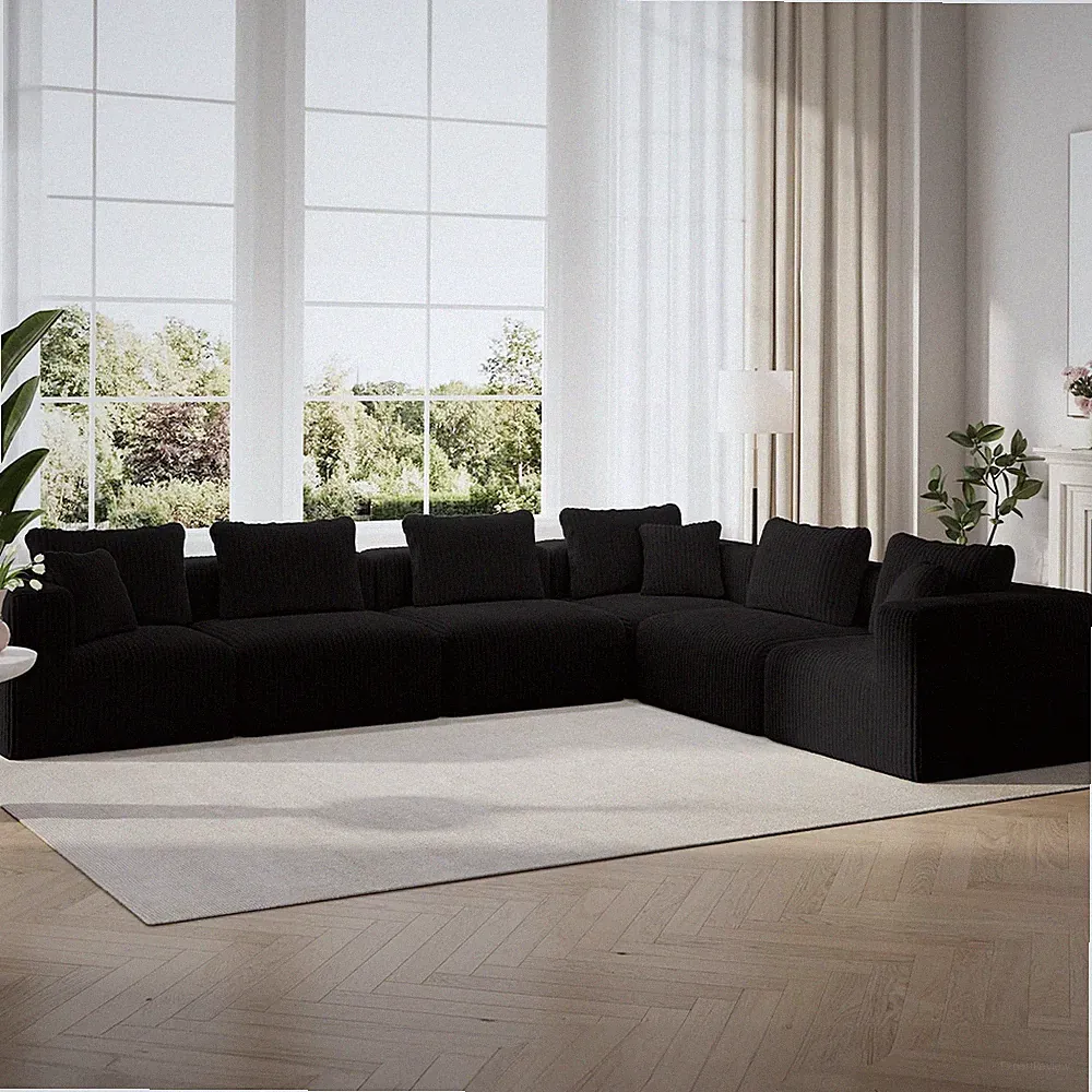 141" Modular Sectional Sofa, Modern Cloud Sectional Couch with Smarts Coil® Supp