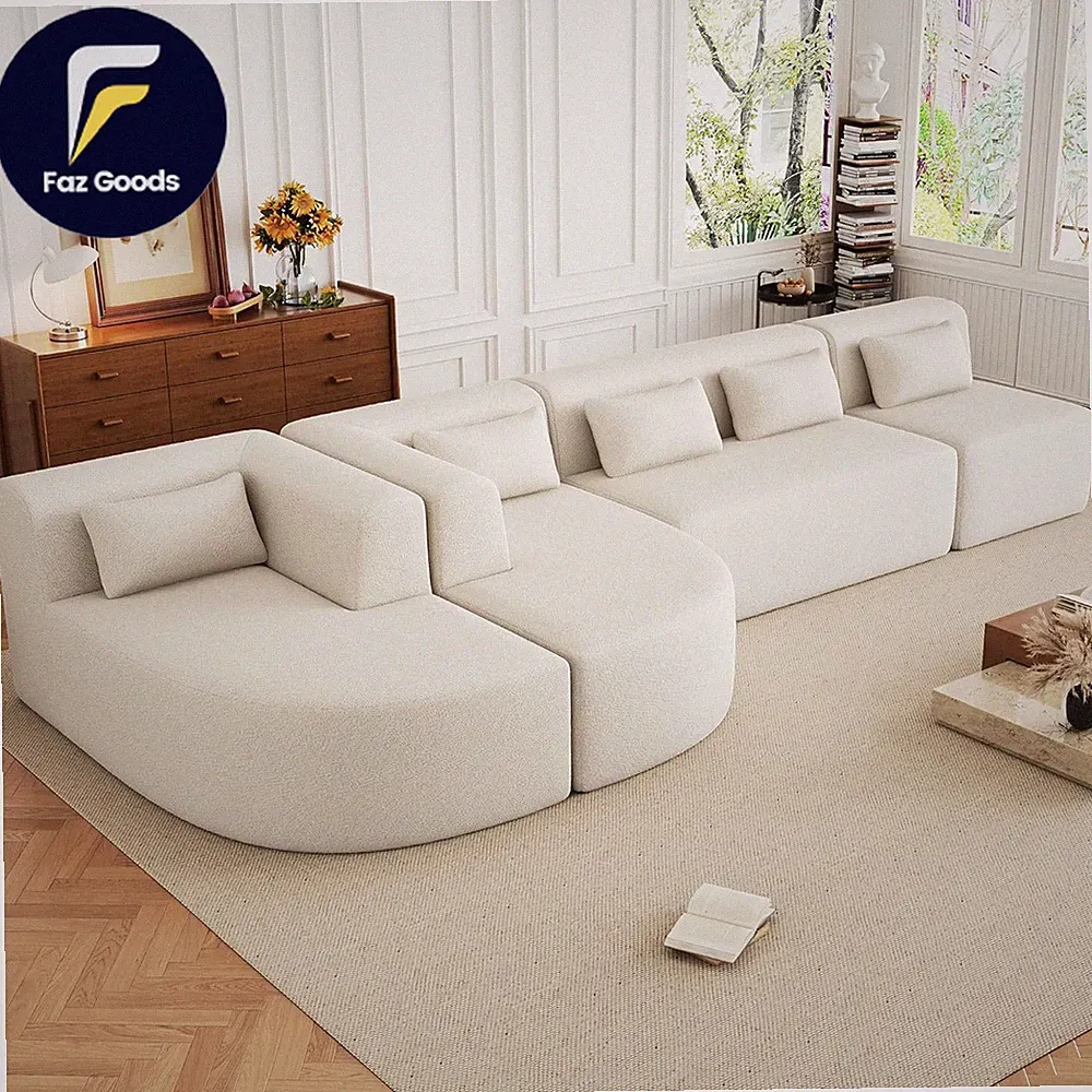 143.7" Sectional Sofa Couch Free-Combined Art Deco with 2 Chaise Lounge & 5 Back