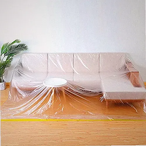 146"/12ft Plastic Sofa Couch Cover,Furniture Covers,Waterproof Couch