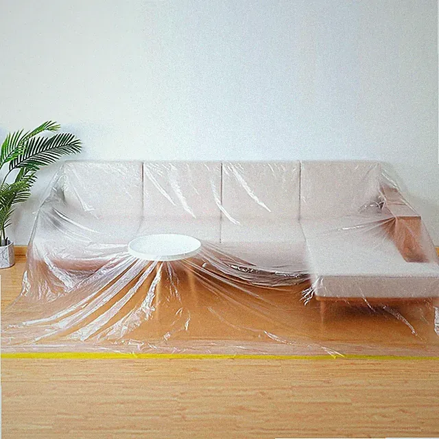 146"/12ft Plastic Sofa Couch Cover,Furniture Covers,Waterproof Couch