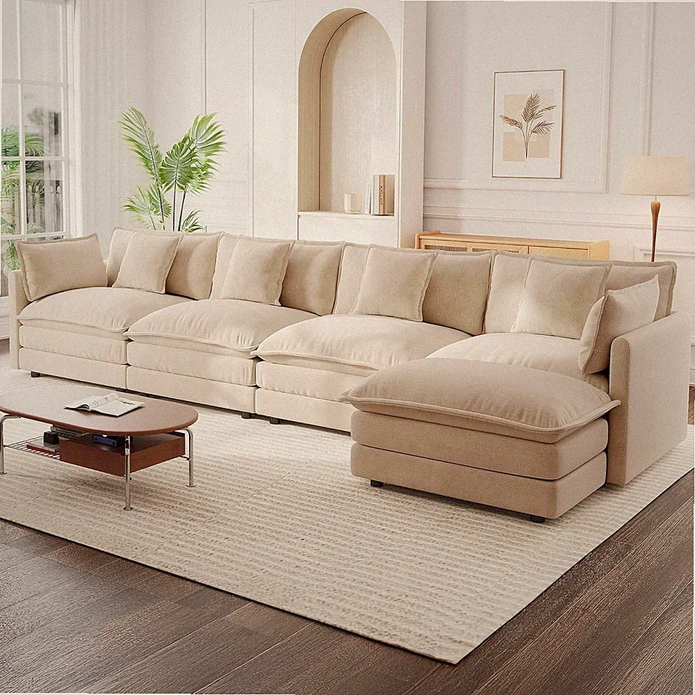 146.8" Modular Sectional Sofa, U Shaped Couch for Living Room, Modern Deep Seat