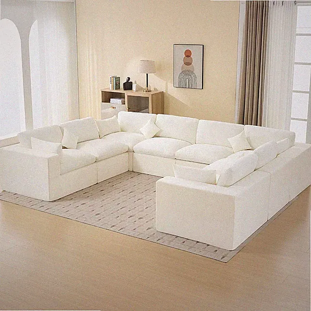 146''Cloud Boneless Sectional Couch, Modular Sectional Sofa Deep Seat, Oversized