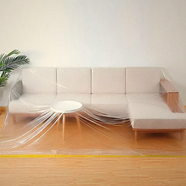 146" Extra Large L-Shape Plastic Couch Cover for Sectional Sofa, Waterproof F...