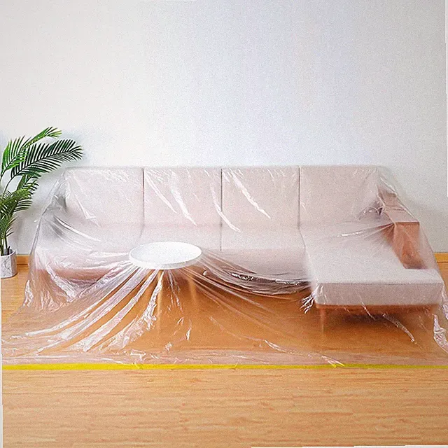 146" Extra Large L-Shape Plastic Couch Cover Sectional Sofa Waterproof Furniture