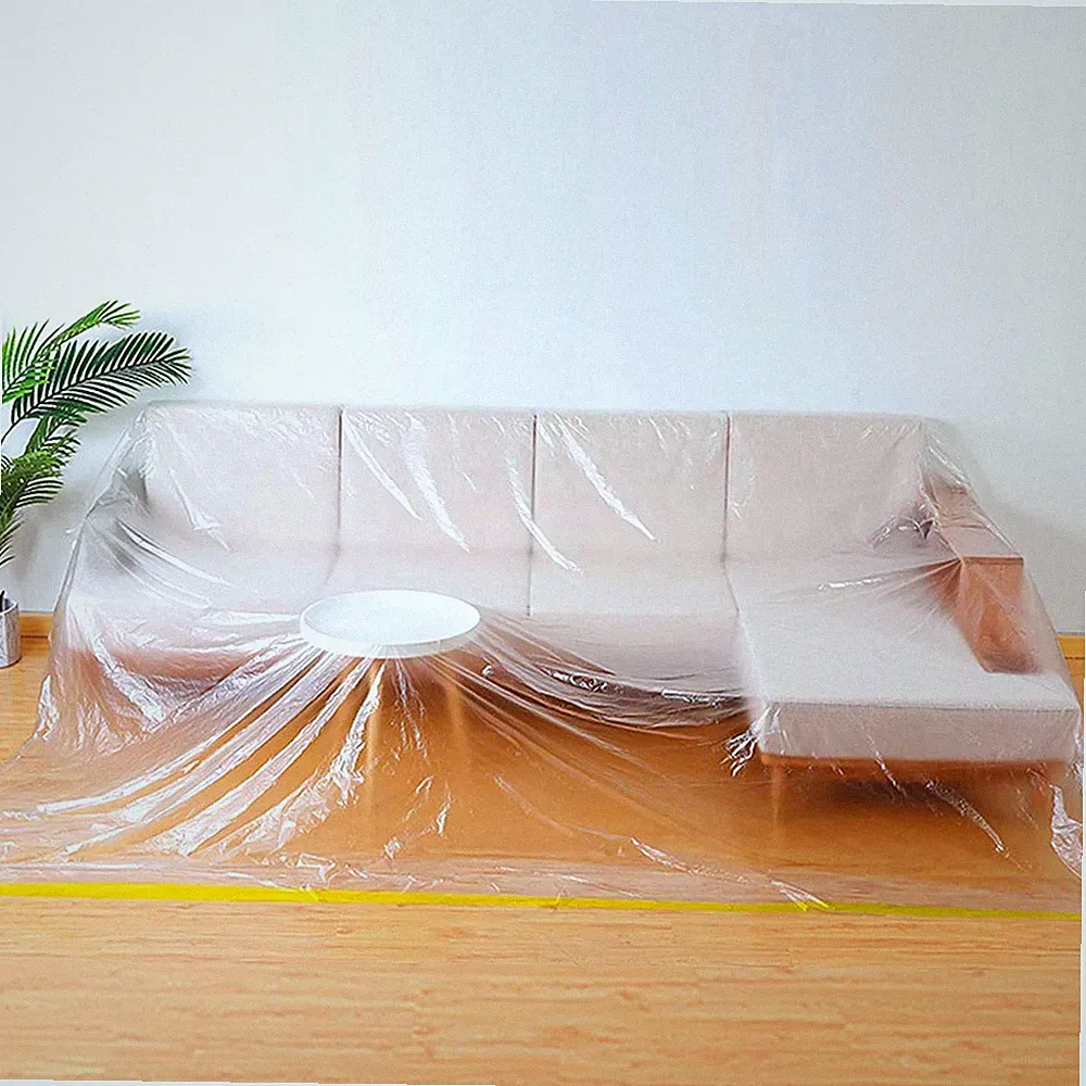 146 Inch Extra Large L-Shape Plastic Couch Cover for Sectional Sofa