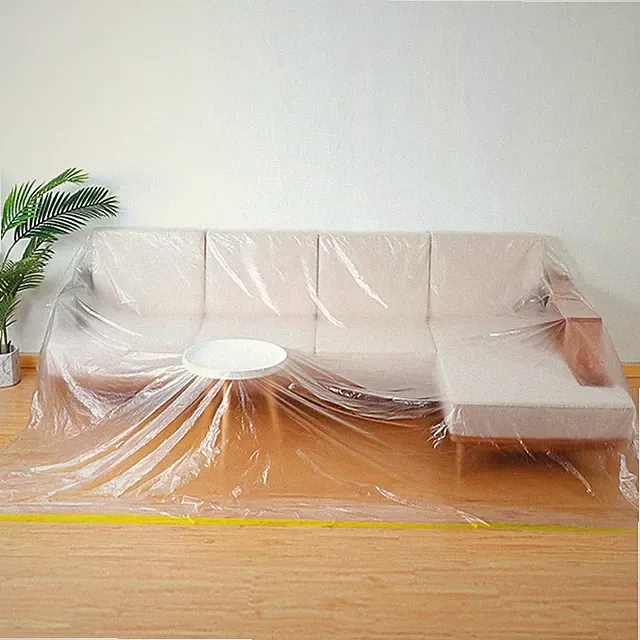 146 Inch Plastic Couch Cover Sofa Furniture Protector for Moving Storage