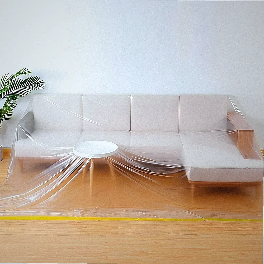 146In Plastic L-Shape Sectional Couch Cover Moving & Storage Bag