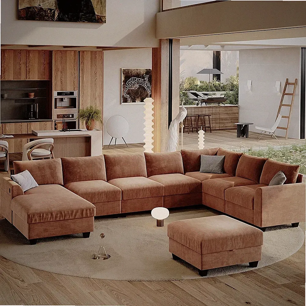 147.2" Large Sectional Couches for Living Room, Sofa with Chaise