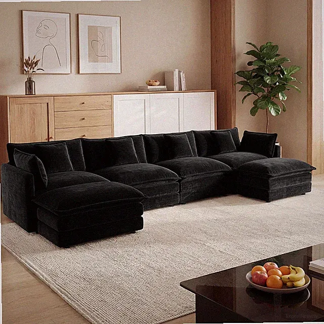 147" Modular Sectional Sofa, Oversized U Shaped Sectionals Cloud Couch, Big Comf