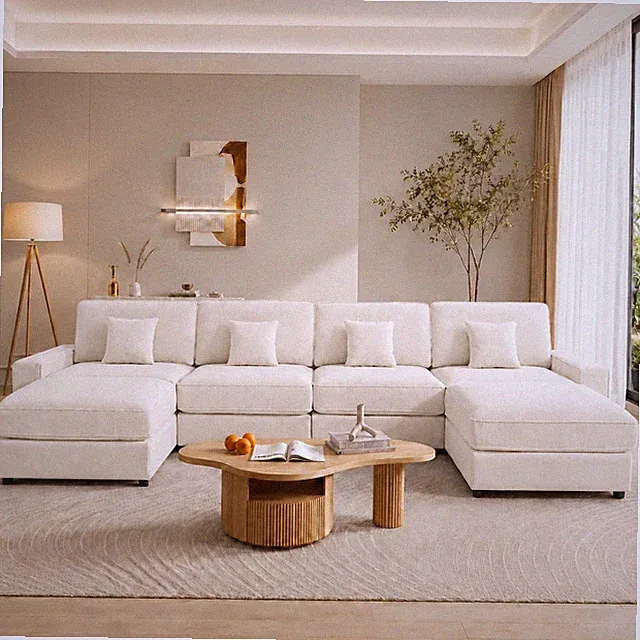 148" Modular Sectional U Shaped Sofa Couches,Oversized Cloud Couch with Movable