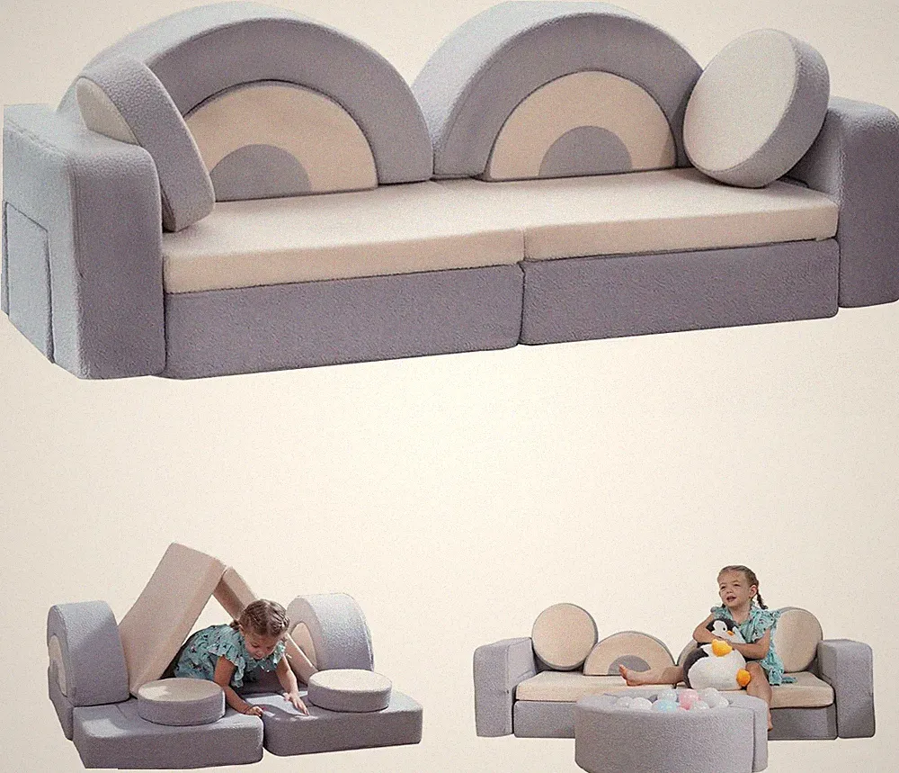 14Pcs Modular Kids Play Couch, Child Sectional Sofa, Fortplay Bedroom and Playro