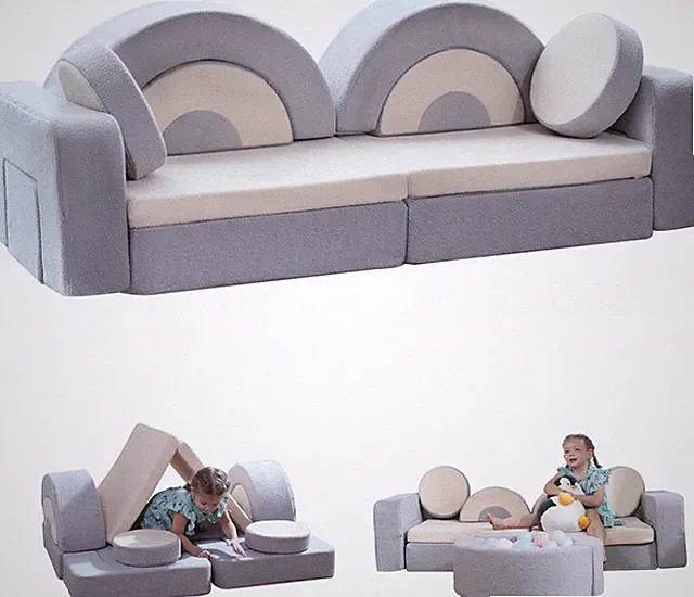 14Pcs Modular Kids Play Couch, Child Sectional Sofa, Fortplay Bedroom and Playro