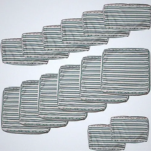 14Pcs Patio Cushion Covers Replacement 25.6"Lx25.6"Wx3.9"H Green+pink+ White