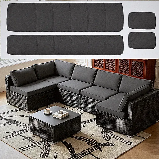 14Pcs Patio Cushion Covers Replacement Outdoor Couch Cushions Covers 3.5" Thick