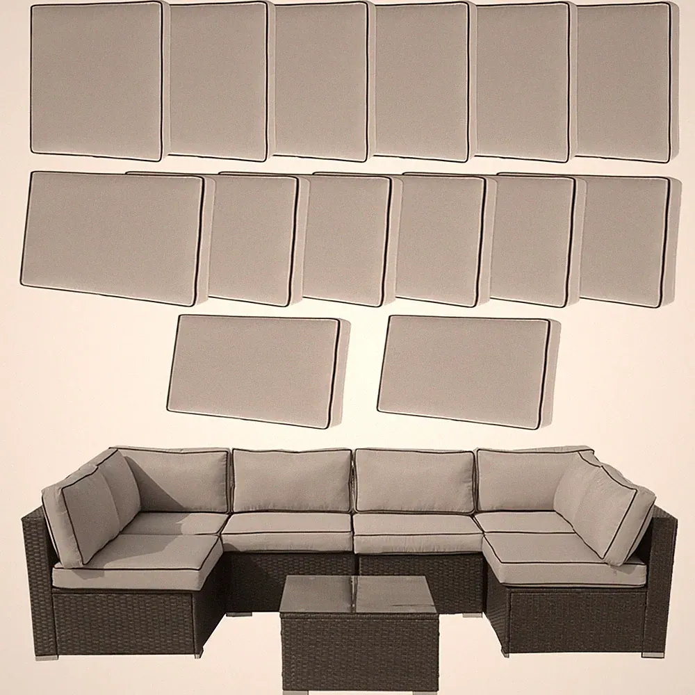 14Pcs Patio Cushion Covers Replacement Outdoor Couch Cushions Covers w/Zippers