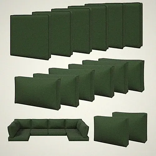 14pcs Patio Cushion Covers Replacement, Waterproof Outdoor 14 Pcs Green