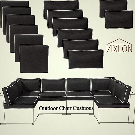 14X Outdoor Patio Furniture Chair Cushions Set Replacement Sofa Cushion Insert