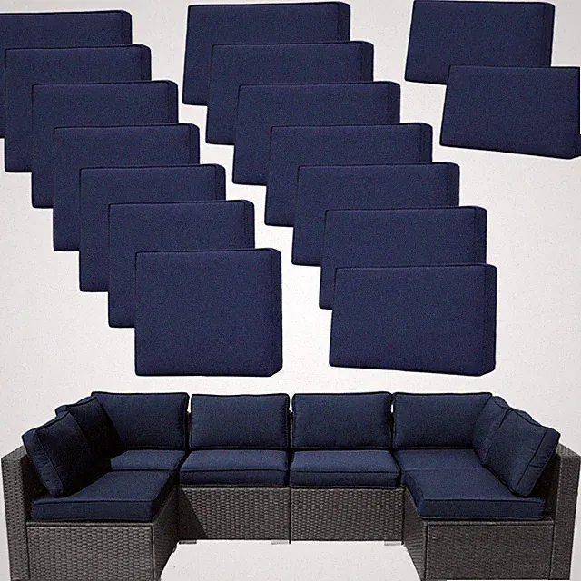 14X Outdoor Patio Furniture Cushion Cover Dark Blue Replacement Covers Slipcover