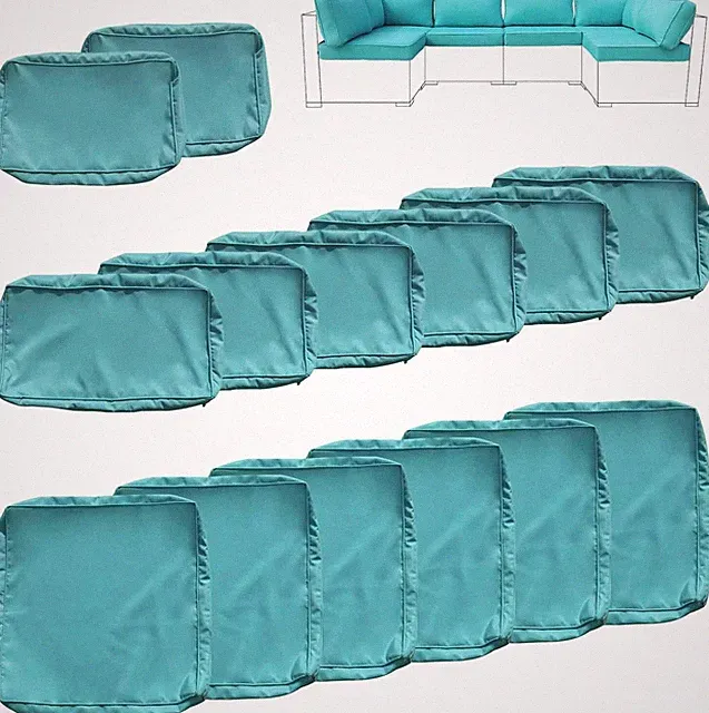 14X Outdoor Patio Furniture Cushion Cover Set Replacement Covers Slipcover Cyan