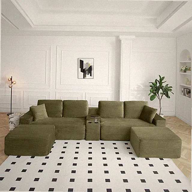 150'' Oversized Sectional Sofa, Cloud Couch with Deep Seat,L-Shape Sofa with Cu