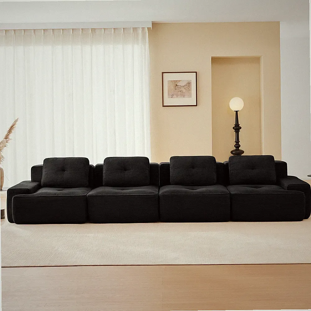 153" Modern Modular Sectional Sofa for Living Room, Corduroy Fabric,4-Seater